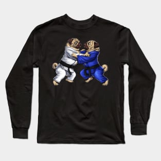 Pugs Jiu-Jitsu Wrestlers Long Sleeve T-Shirt